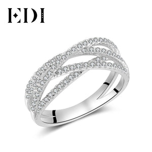 EDI Pave 14K 585 White Gold Bands Natural