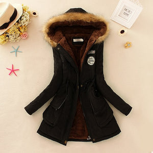 Basic Women Winter Jacket Casual Cotton