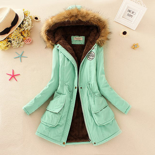 Basic Women Winter Jacket Casual Cotton