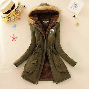 Basic Women Winter Jacket Casual Cotton