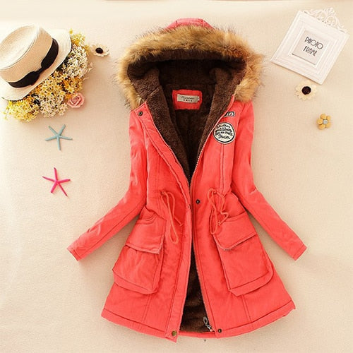 Basic Women Winter Jacket Casual Cotton