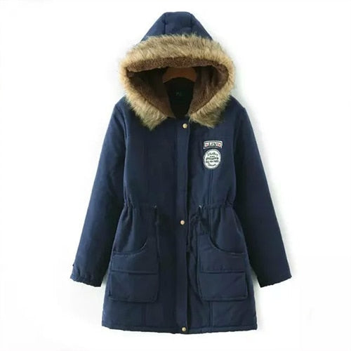 Basic Women Winter Jacket Casual Cotton