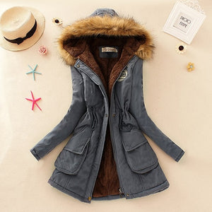 Basic Women Winter Jacket Casual Cotton