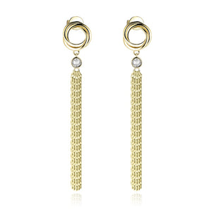 EDI 14K Yellow Gold Diamond Drop Earrings 0.12ctw