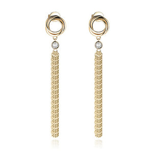 EDI 14K Yellow Gold Diamond Drop Earrings 0.12ctw