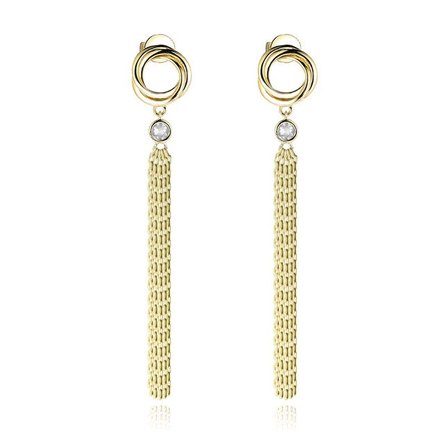 EDI 14K Yellow Gold Diamond Drop Earrings 0.12ctw