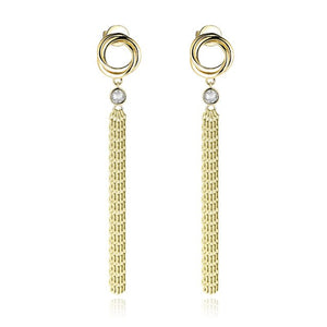 EDI 14K Yellow Gold Diamond Drop Earrings 0.12ctw