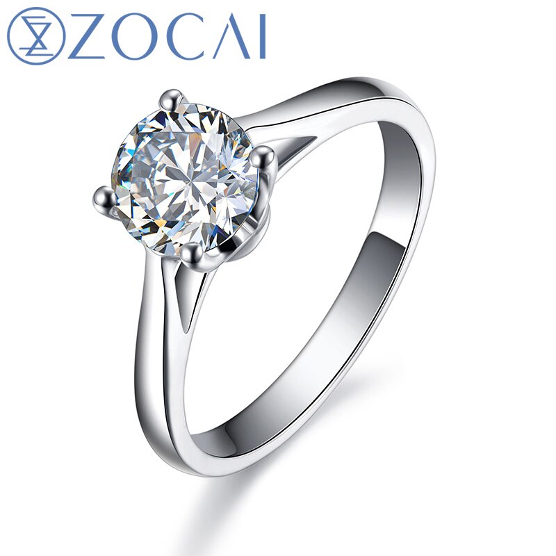 ZOCAI Real 0.5 CT Certified H/SI Round Cut Diamond
