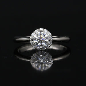 LASAMERO 0.54CT FG/SI Round Cut Halo Natural