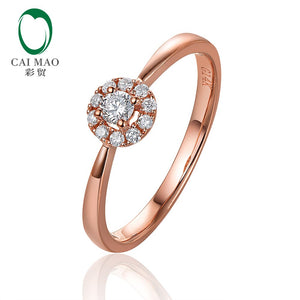 14K Rose Gold Natural 0.22ctw Halo Diamond